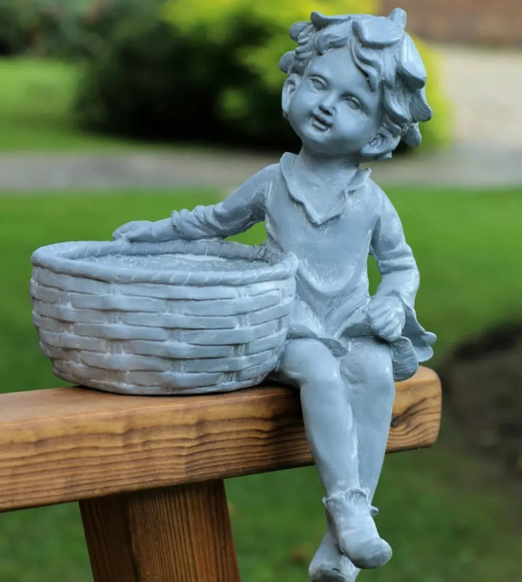 Garden Ornament Boy & Girl Cherubs Planters NEW - Image 4