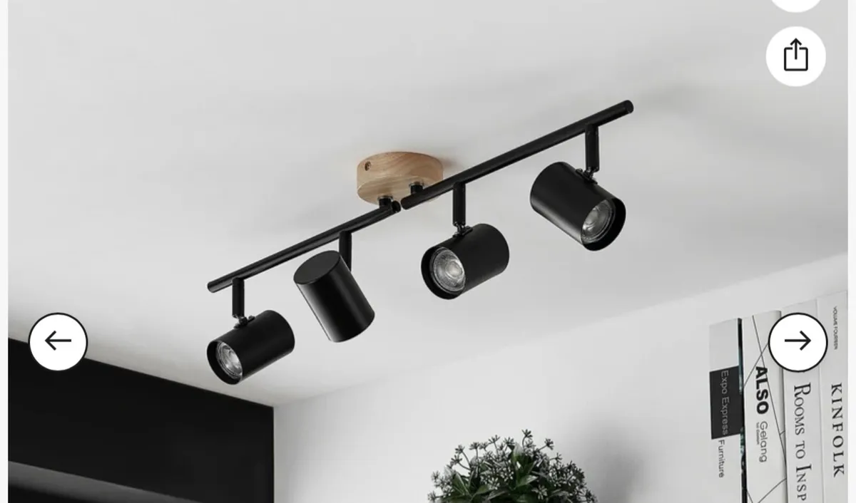 Lindby ceiling light Xiomara, 4-bulb, 68 cm long, - Image 3