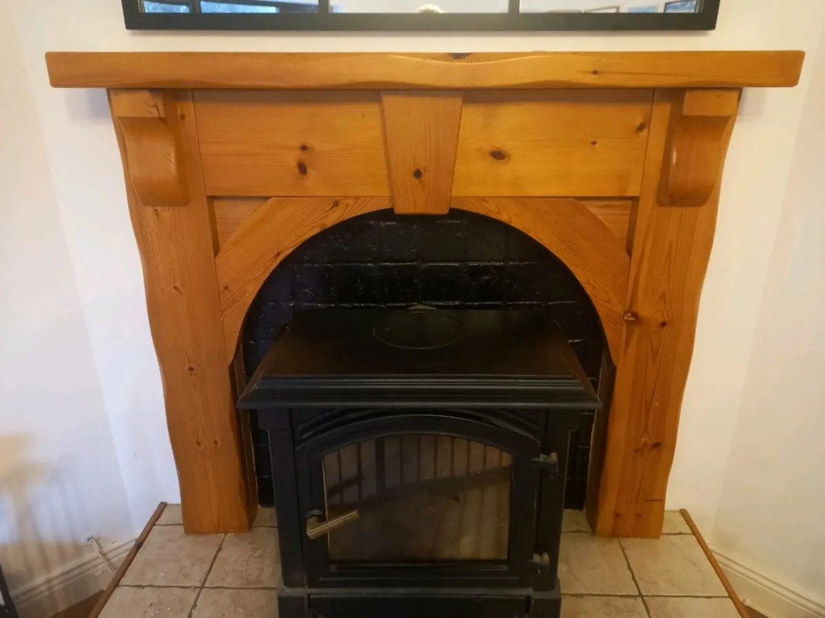 Pine fireplace surround mantle - Image 1