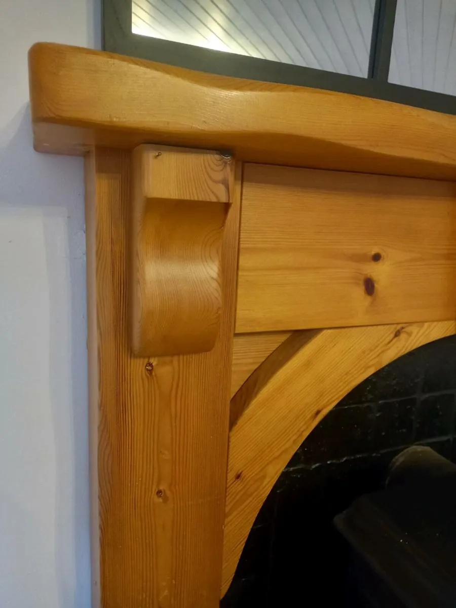 Pine fireplace surround mantle - Image 2