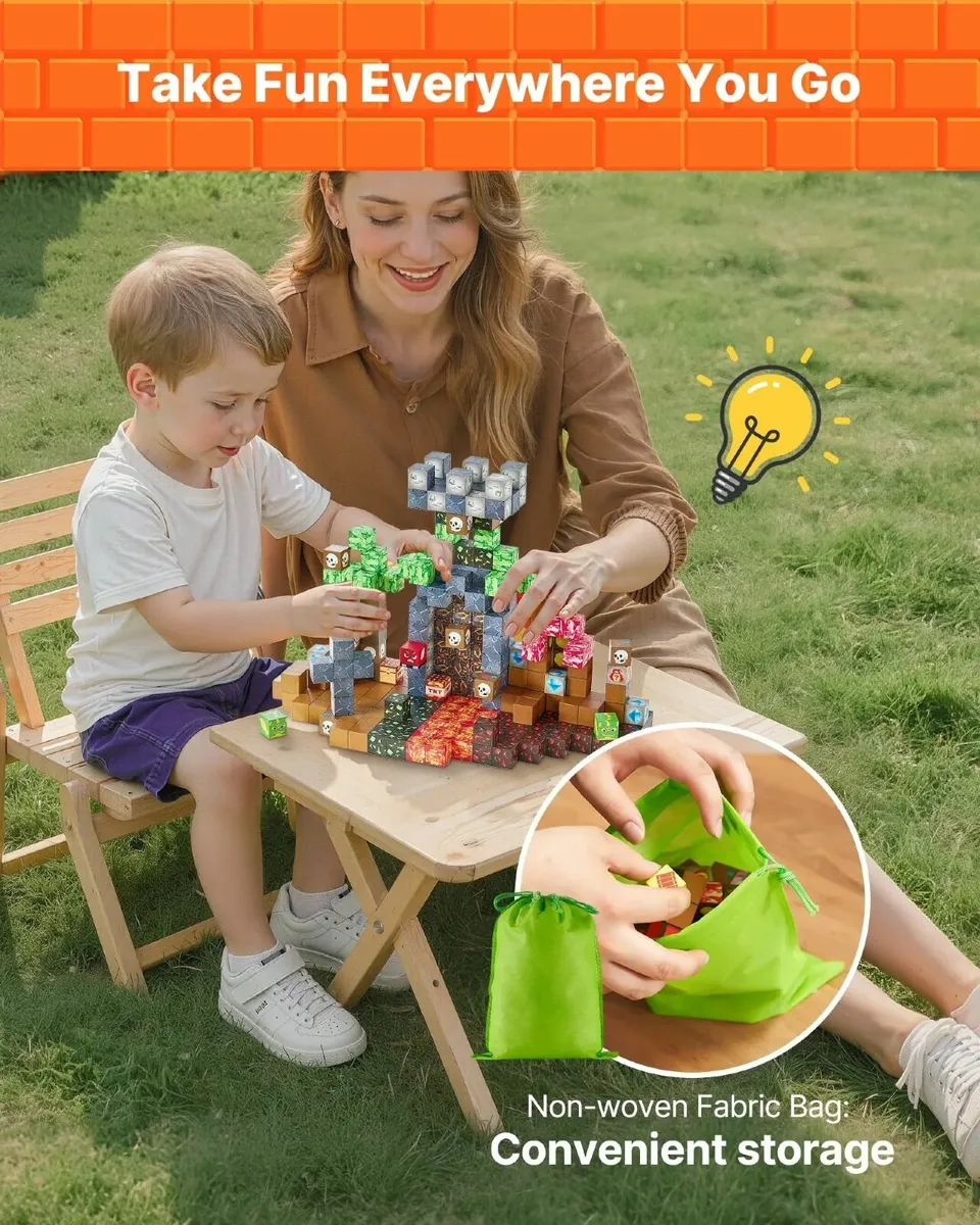 Magnetic Blocks 100 PCS Dark Castle Set STEM Monte - Image 4