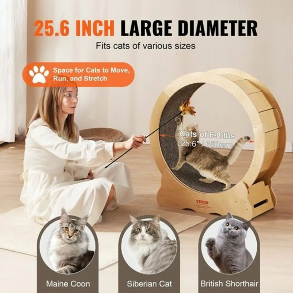 Cat Exercise Wheel, Large Cat Treadmill Wheel for - Image 4