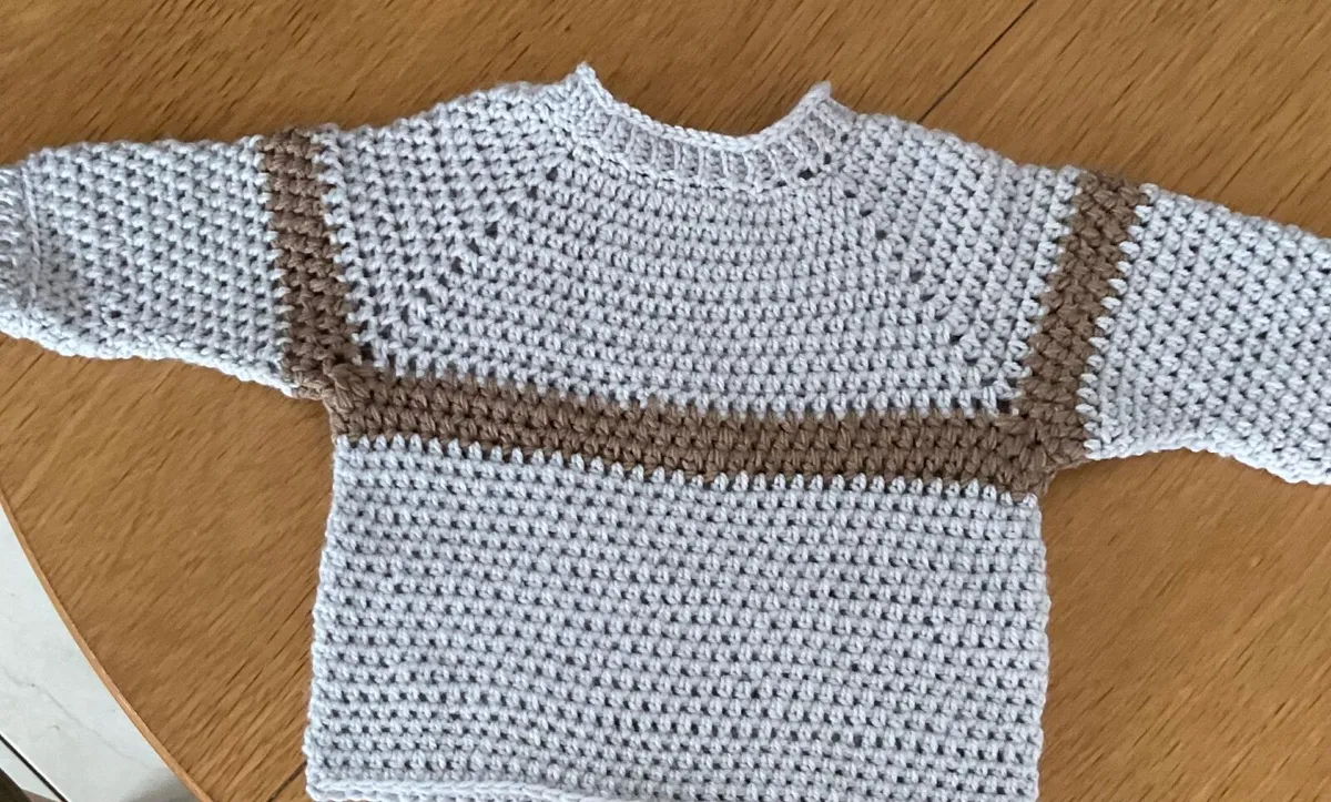Toddler sweater Aran yarn - Image 4
