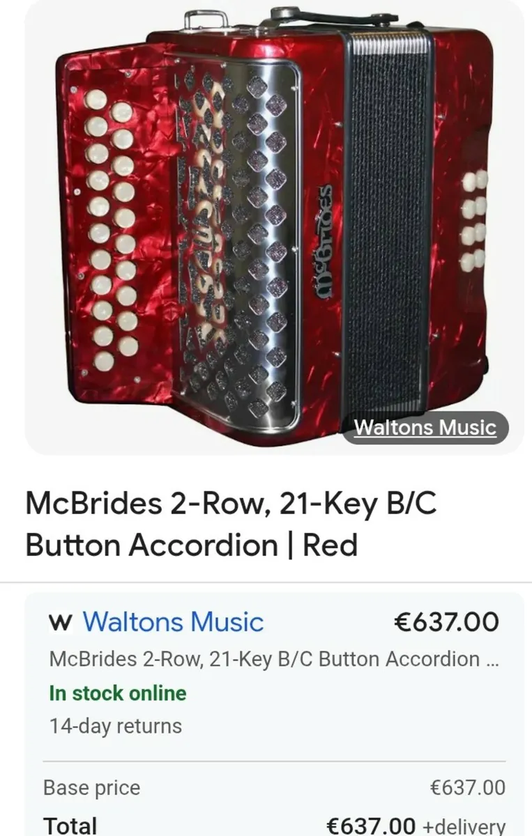 New McBride BC Button Accordion. - Image 2