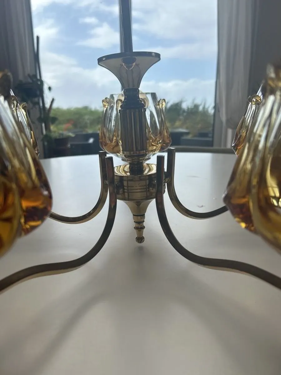 Stunning 70s Murano Glass Chandelier with 2 matching Sconces - Image 3