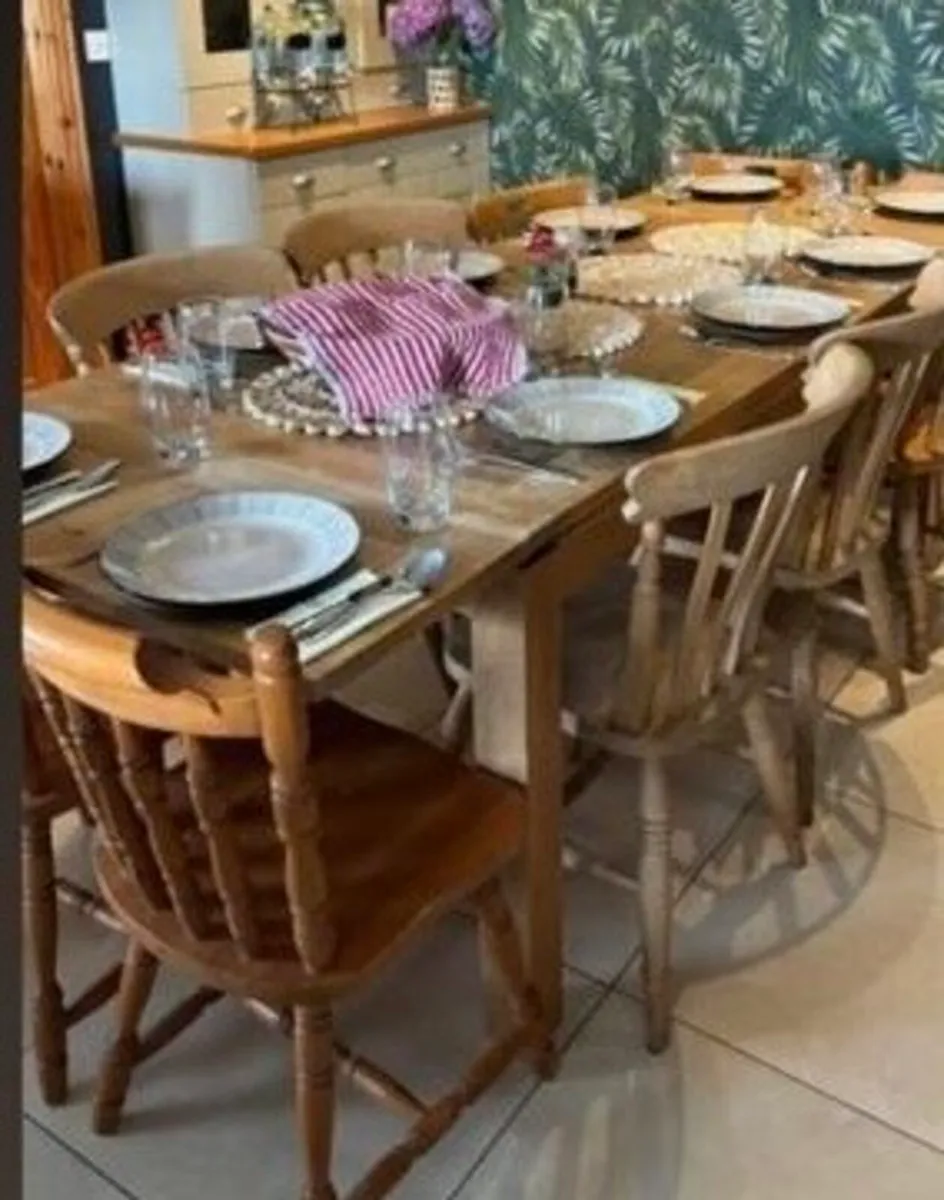 Extra Large Extending Dining Table with 10 chairs - Image 2