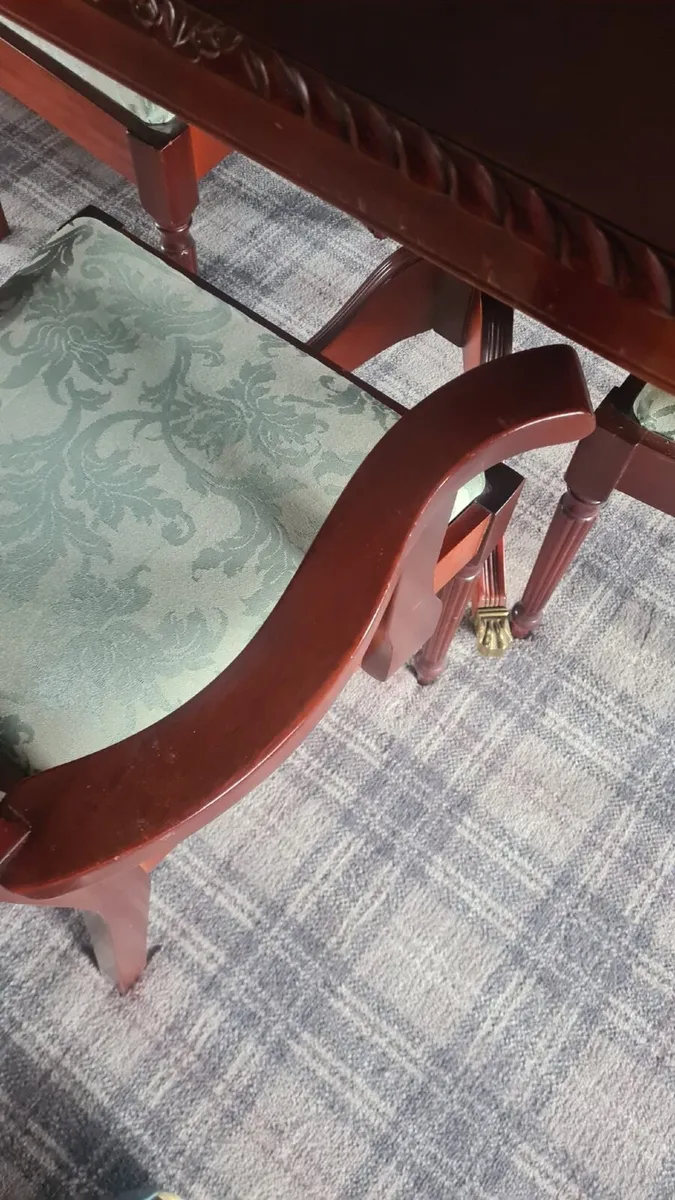Antique Style 8 Seater Table and Chairs - Image 4
