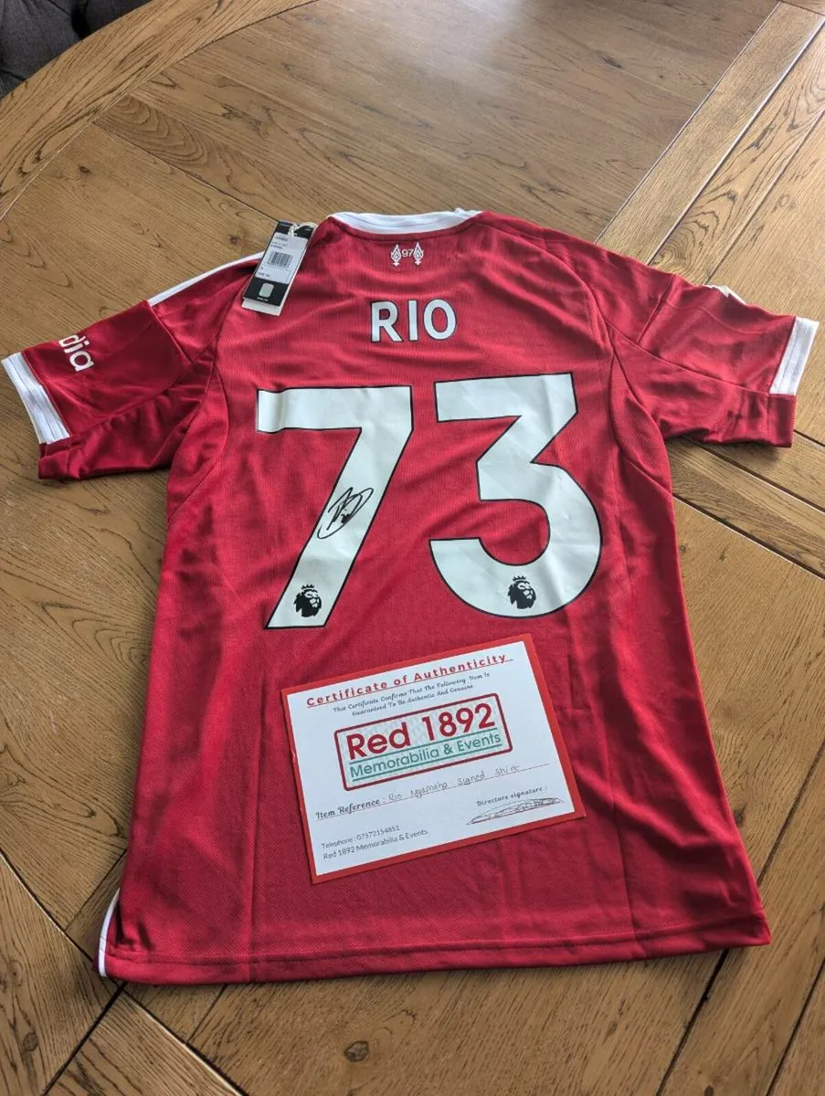 Rio Ngumoha official Liverpool signed Jersey - Image 1