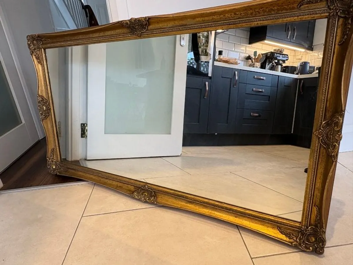 Large Ornate Gold Framed Mirror - Image 1