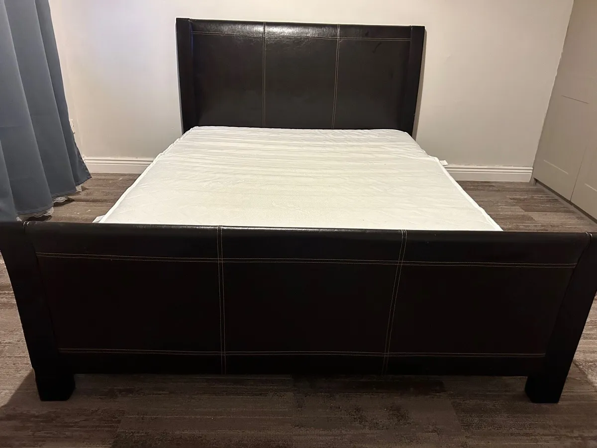 King size bed and mattress - Image 2