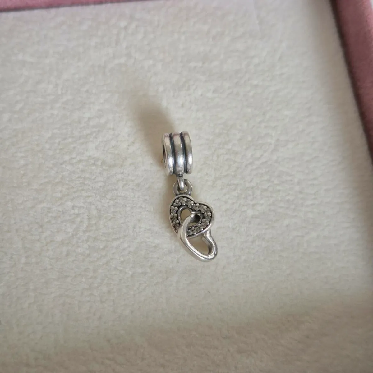 Pandora dangle charm interlocking heart sparkly - Image 2
