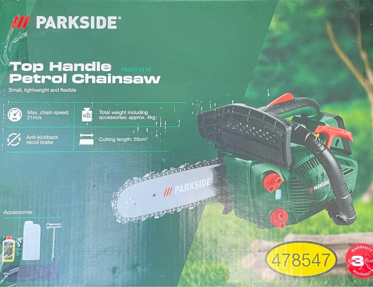 Parkside Top Handle Petrol Chainsaw Brand New