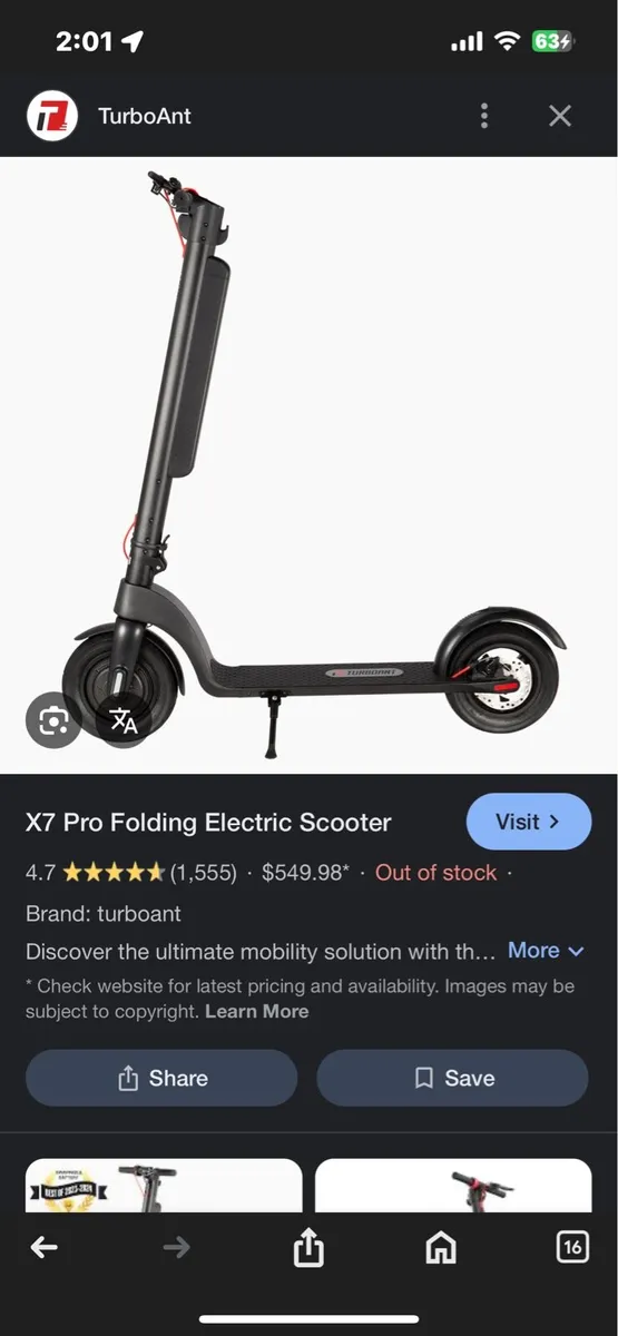 E-scooter Turboant x7 pro (read description) - Image 1