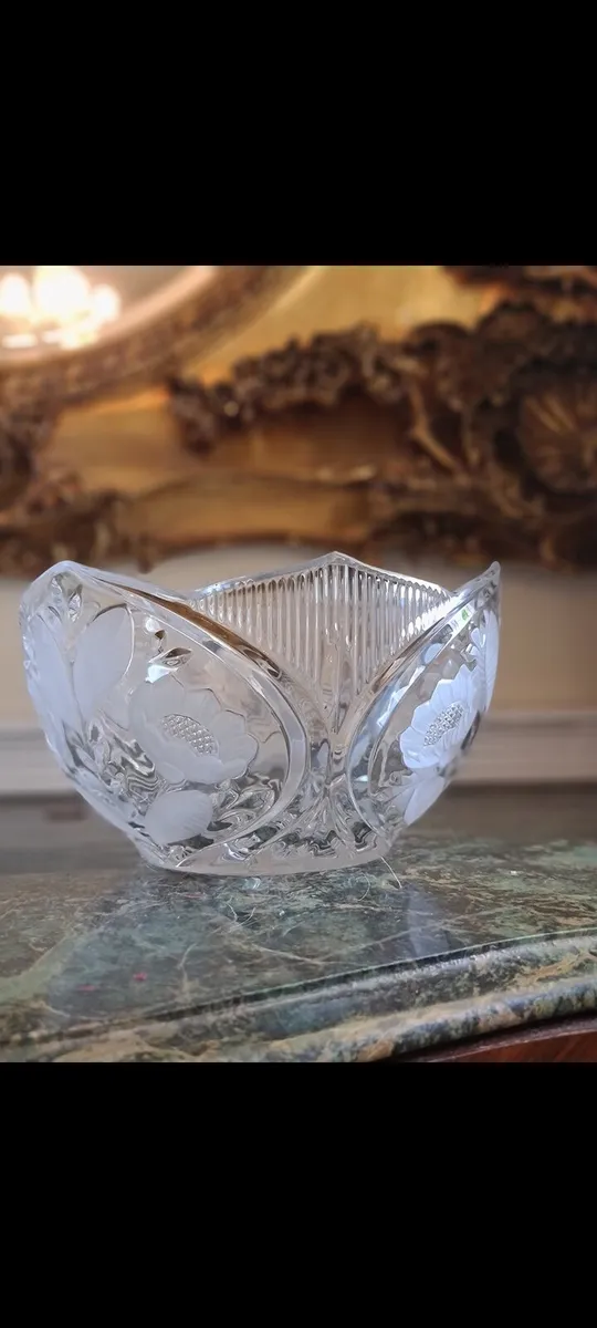 Antique etched crystal - Image 3