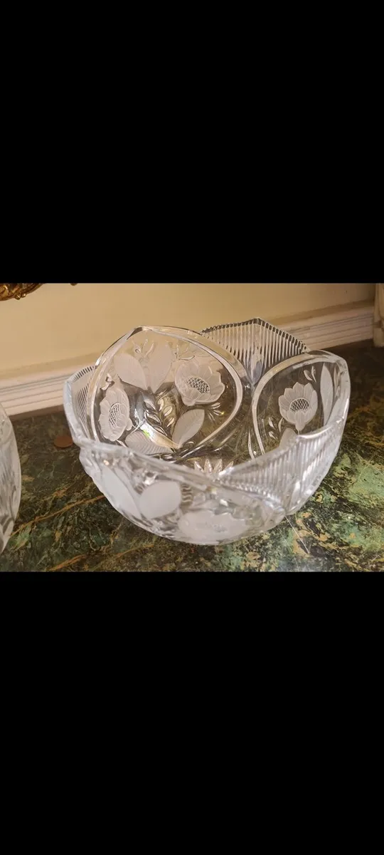 Antique etched crystal - Image 4