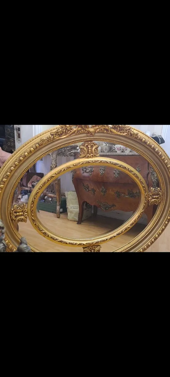 Very large vintage compartment mirror - Image 2