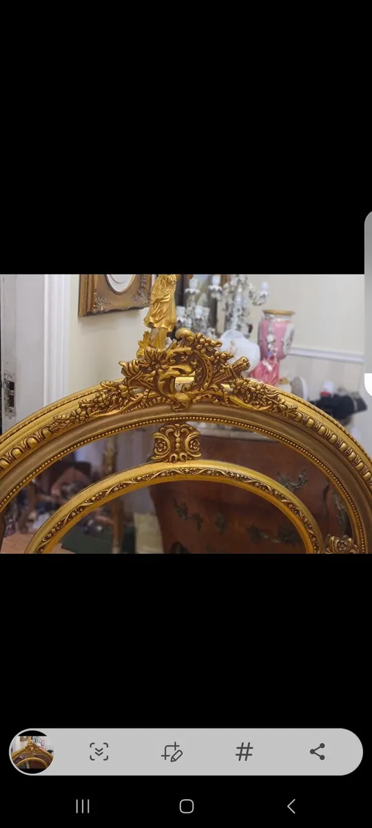 Very large vintage compartment mirror - Image 3