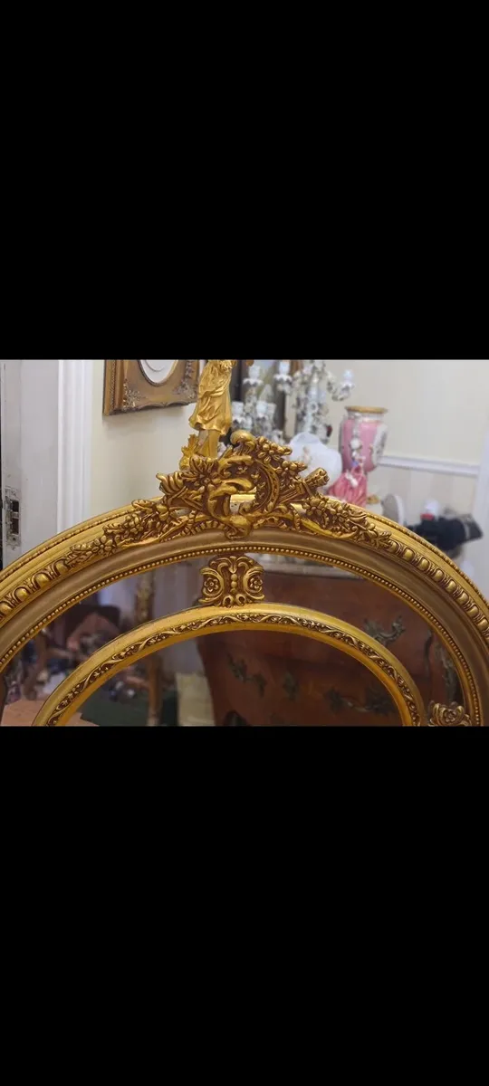 Very large vintage compartment mirror - Image 4