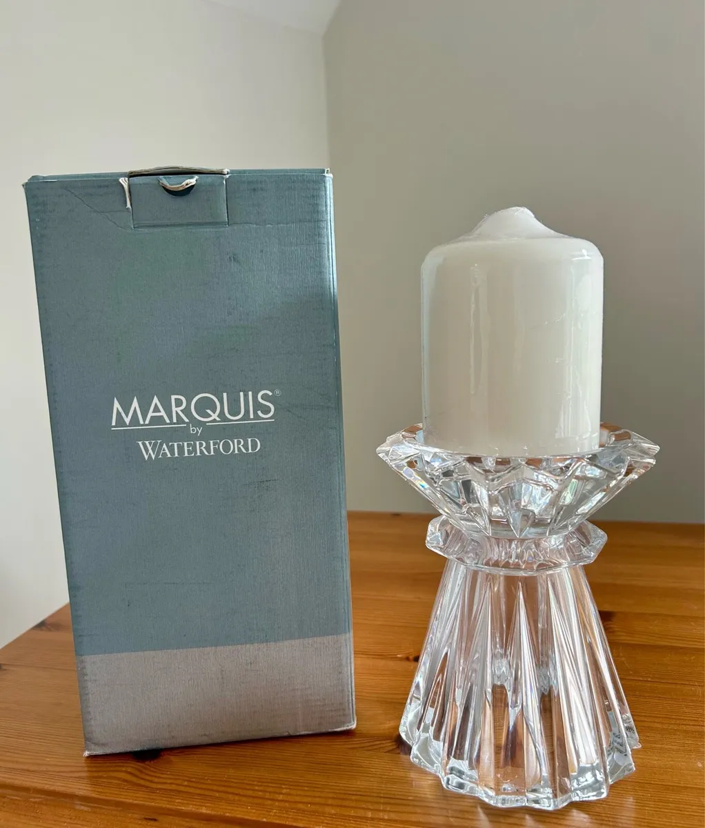 Waterford Crystal Candle Holder/Vase+Candle - Image 1
