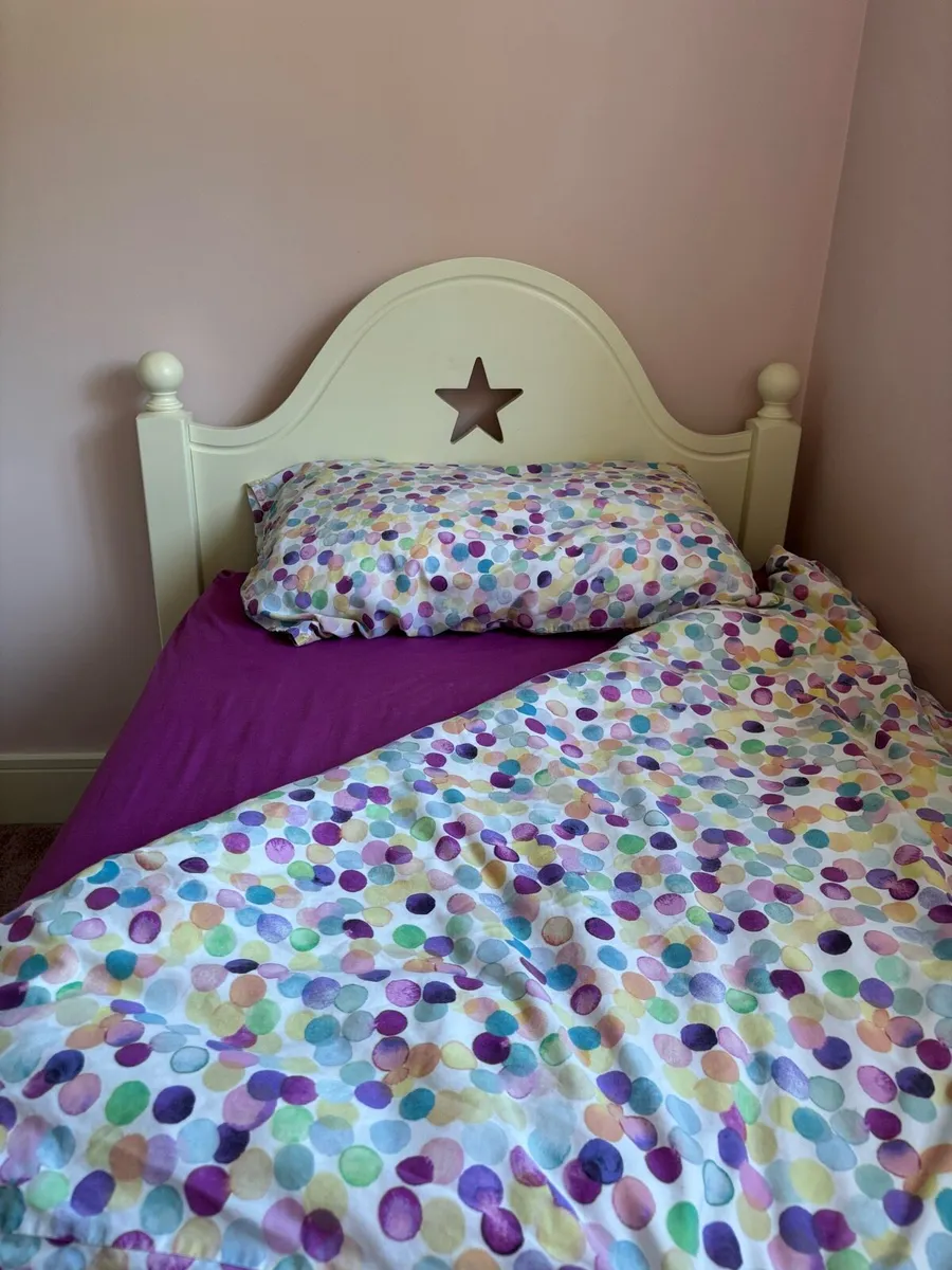 Single Bed - Solid Wood Ivory - Image 4