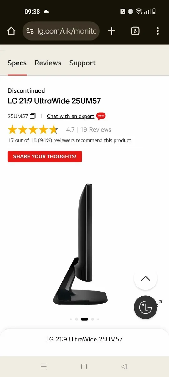 LG 21:9 UltraWide 25UM57 FULL HD - Image 4