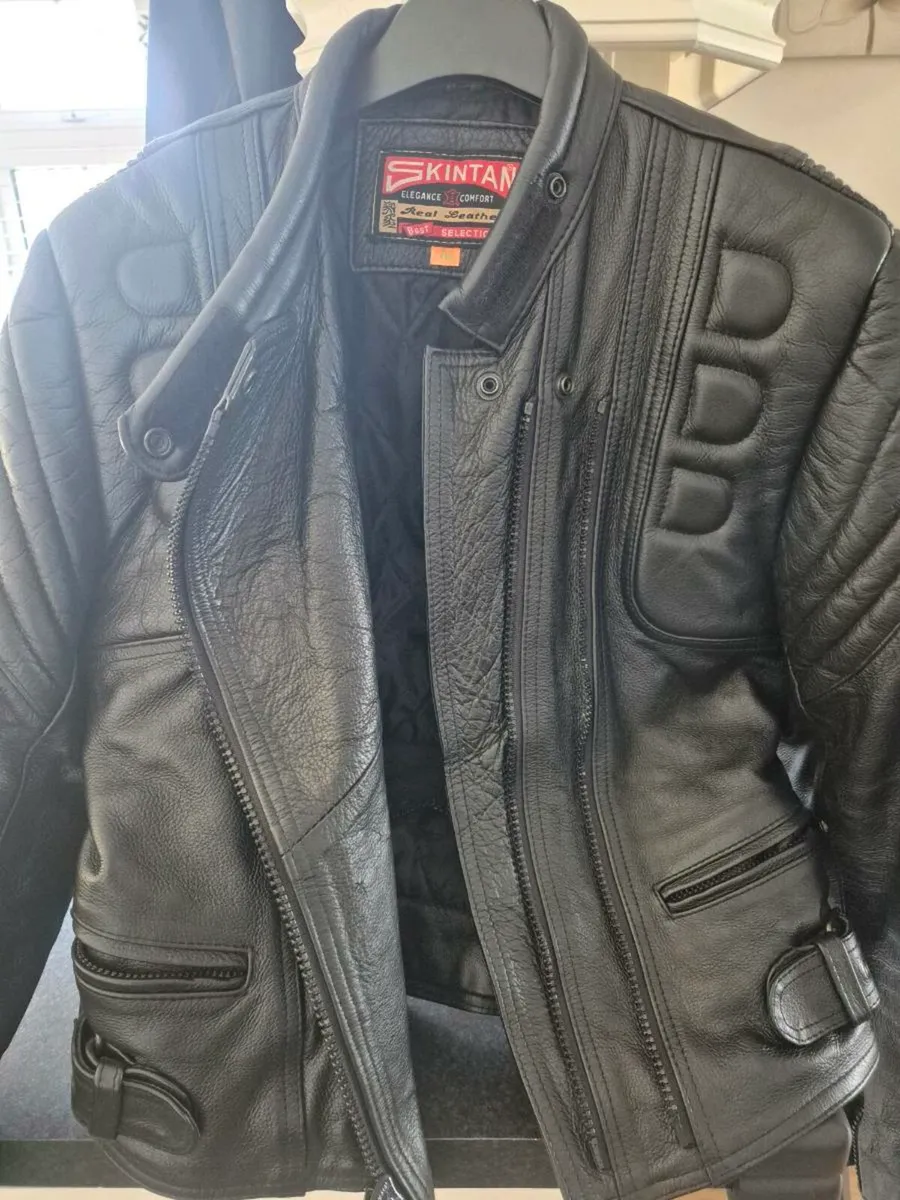 Ladies Leather Motorcycle Jacket - Image 1