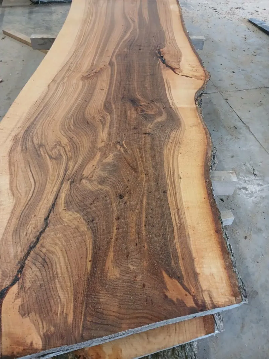 Live edge fresh cu oak slabs   table top homemade - Image 3