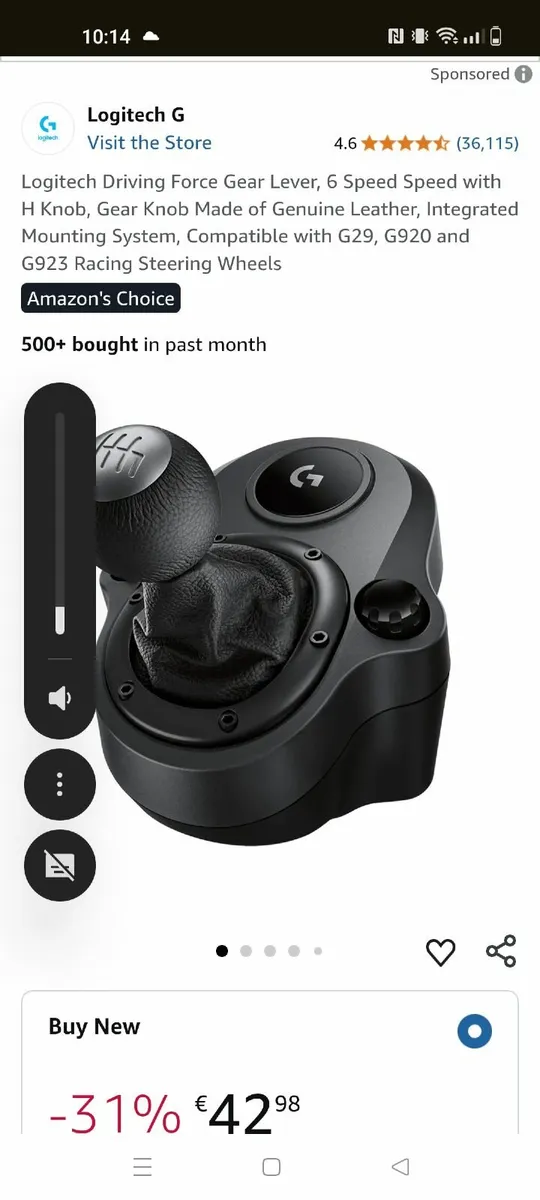 Logitech G923 USB Racing Steering Wheel GearPedal - Image 2