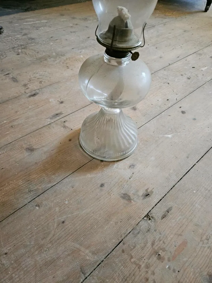Vintage Glass Oil Lamp - Image 2