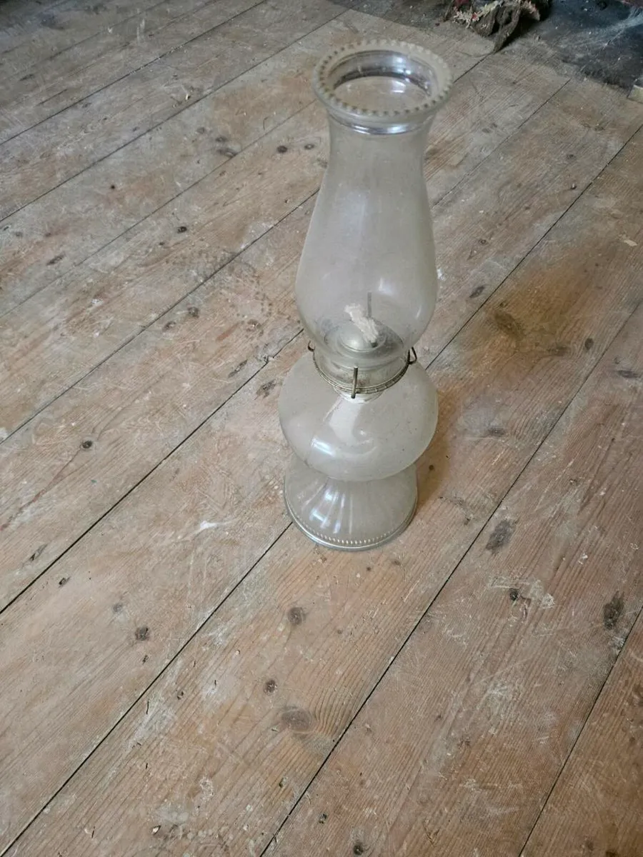 Vintage Glass Oil Lamp - Image 4