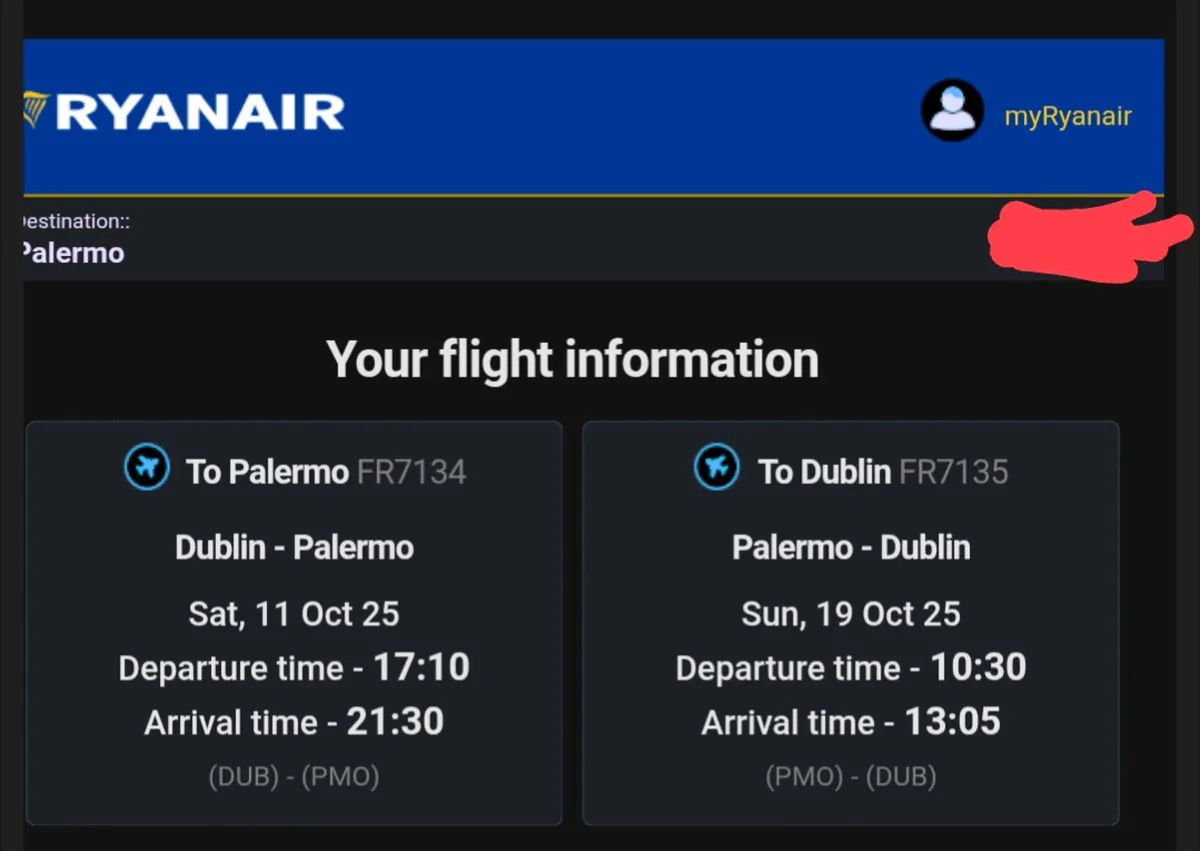 3xFlight tickets to Palermo