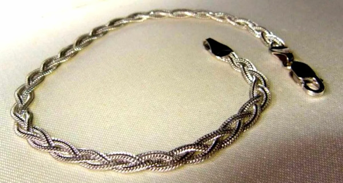 Vintage White Gold 'Weave' Bracelet - Image 1