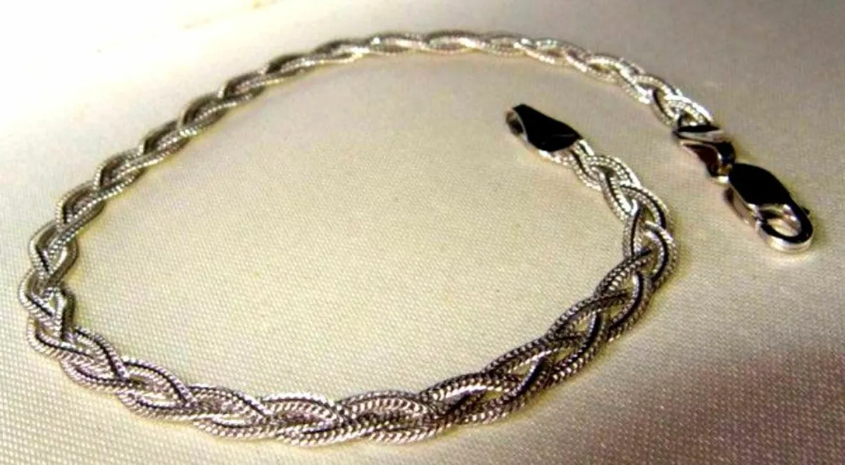 Vintage White Gold 'Weave' Bracelet - Image 3