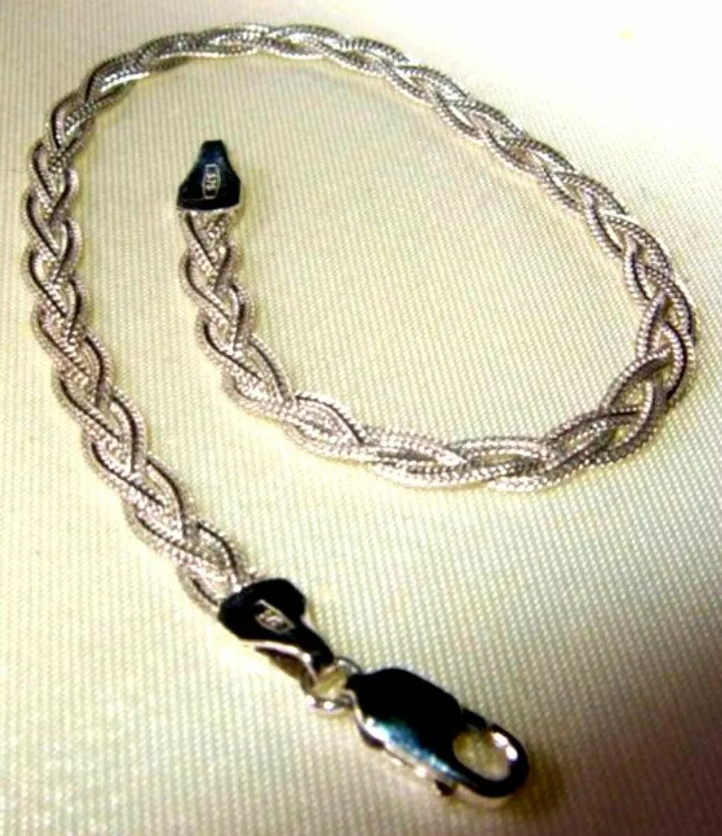 Vintage White Gold 'Weave' Bracelet - Image 4