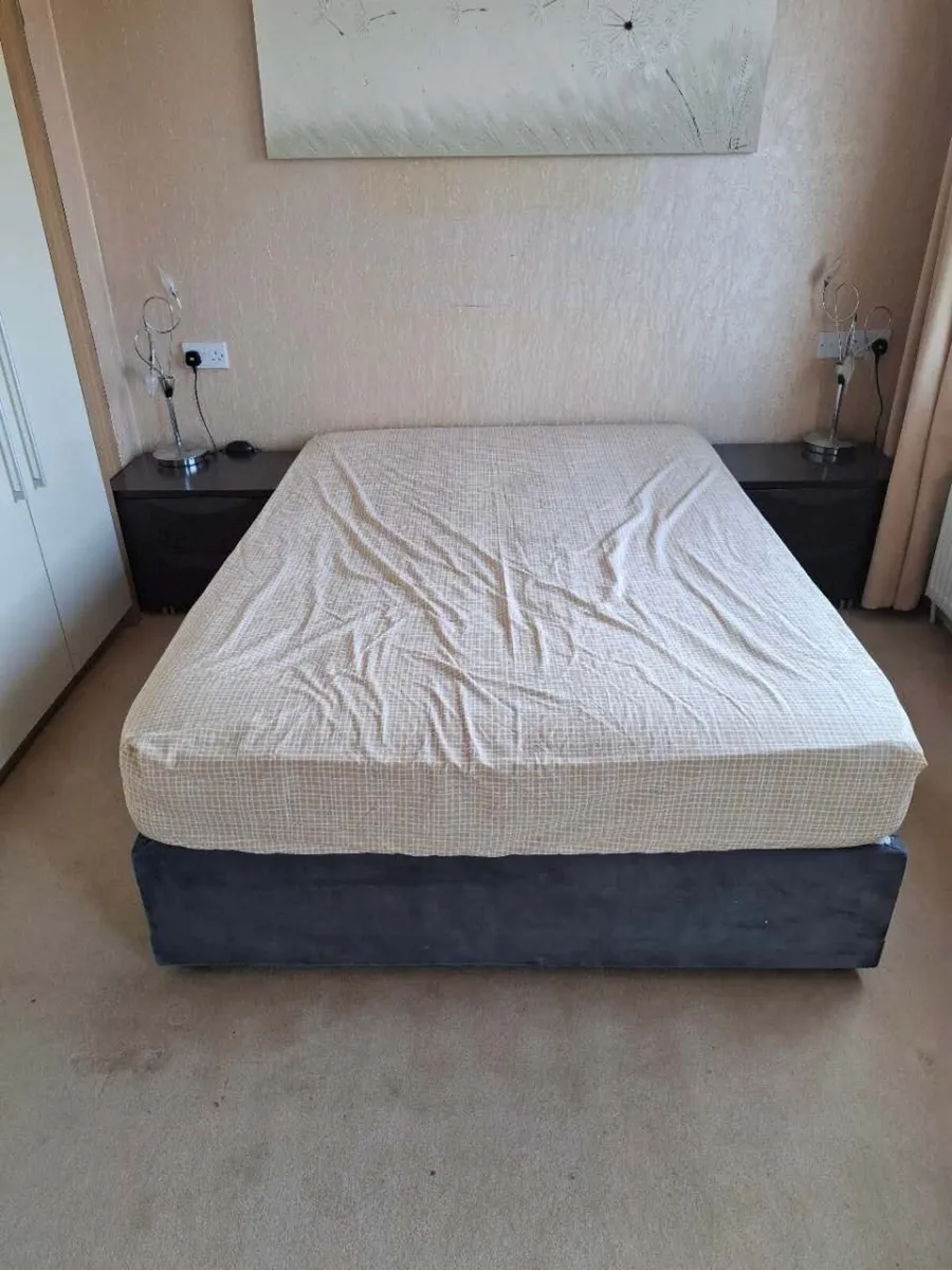 Double bed with bedside table for sale