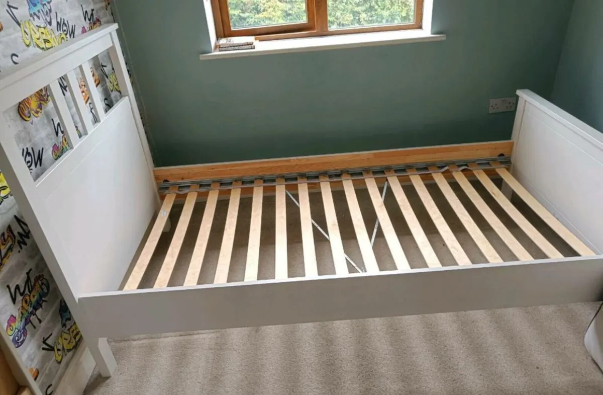 White Modern Single Bed Frame - Can Deliver