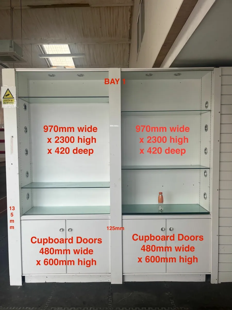Shop fittings - White with Glass & LED Lighting - Image 1