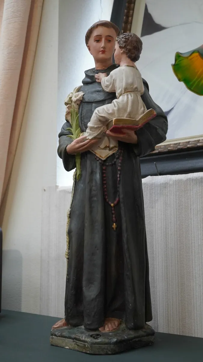 Vintage 25" Statue of Saint Anthony with Child Jes - Image 2