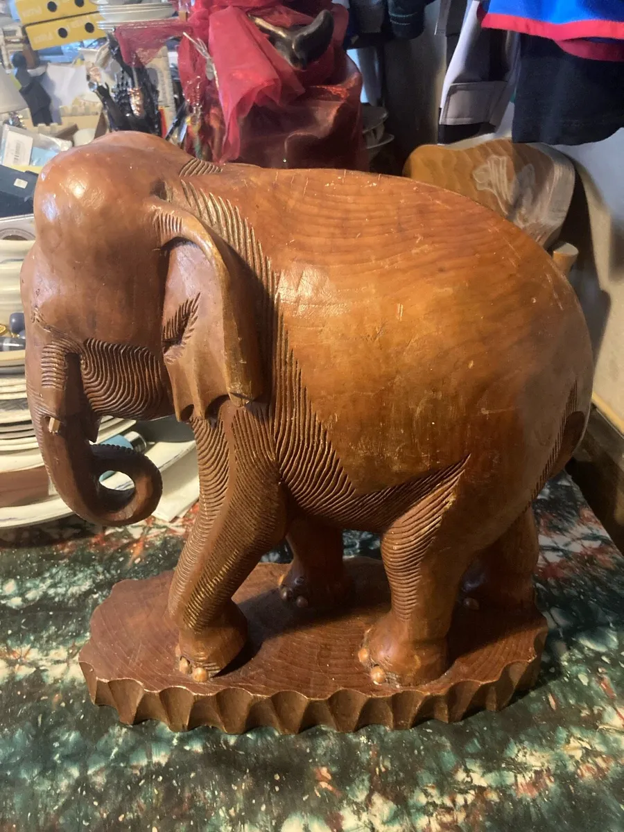 Large hand craved elephant free postage - Image 2