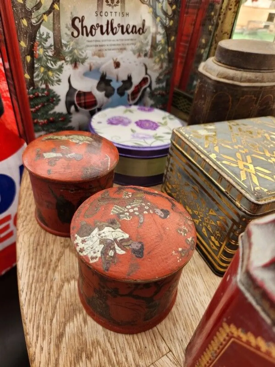 antique tea and other tins - Image 2