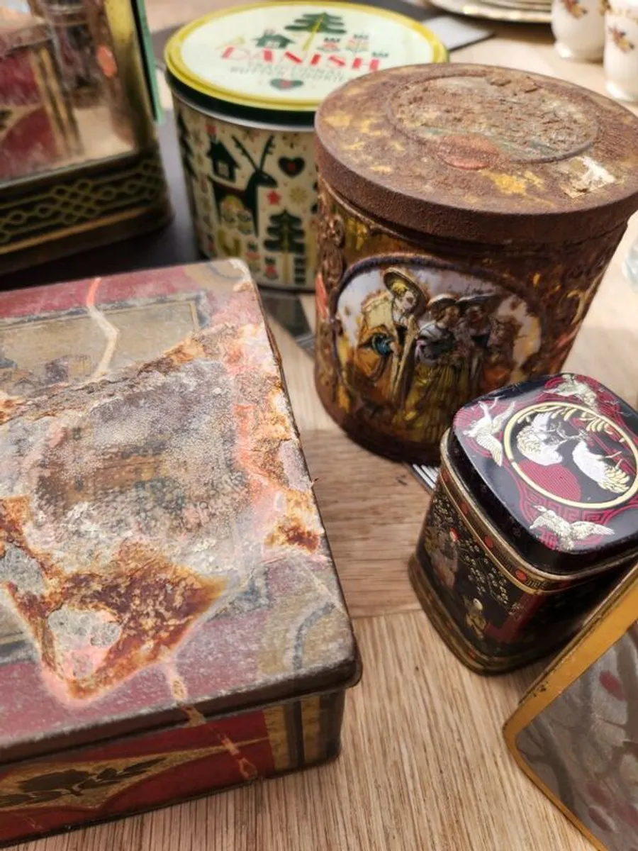 antique tea and other tins - Image 4