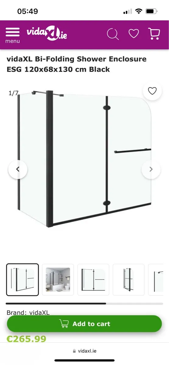 Bath shower screen with towel rail - Image 2