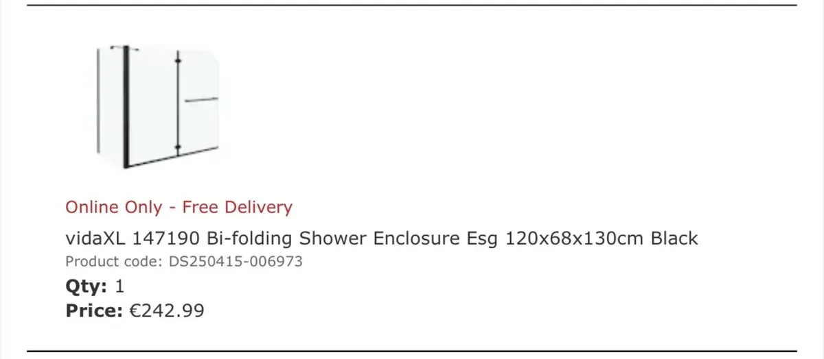 Bath shower screen with towel rail - Image 3