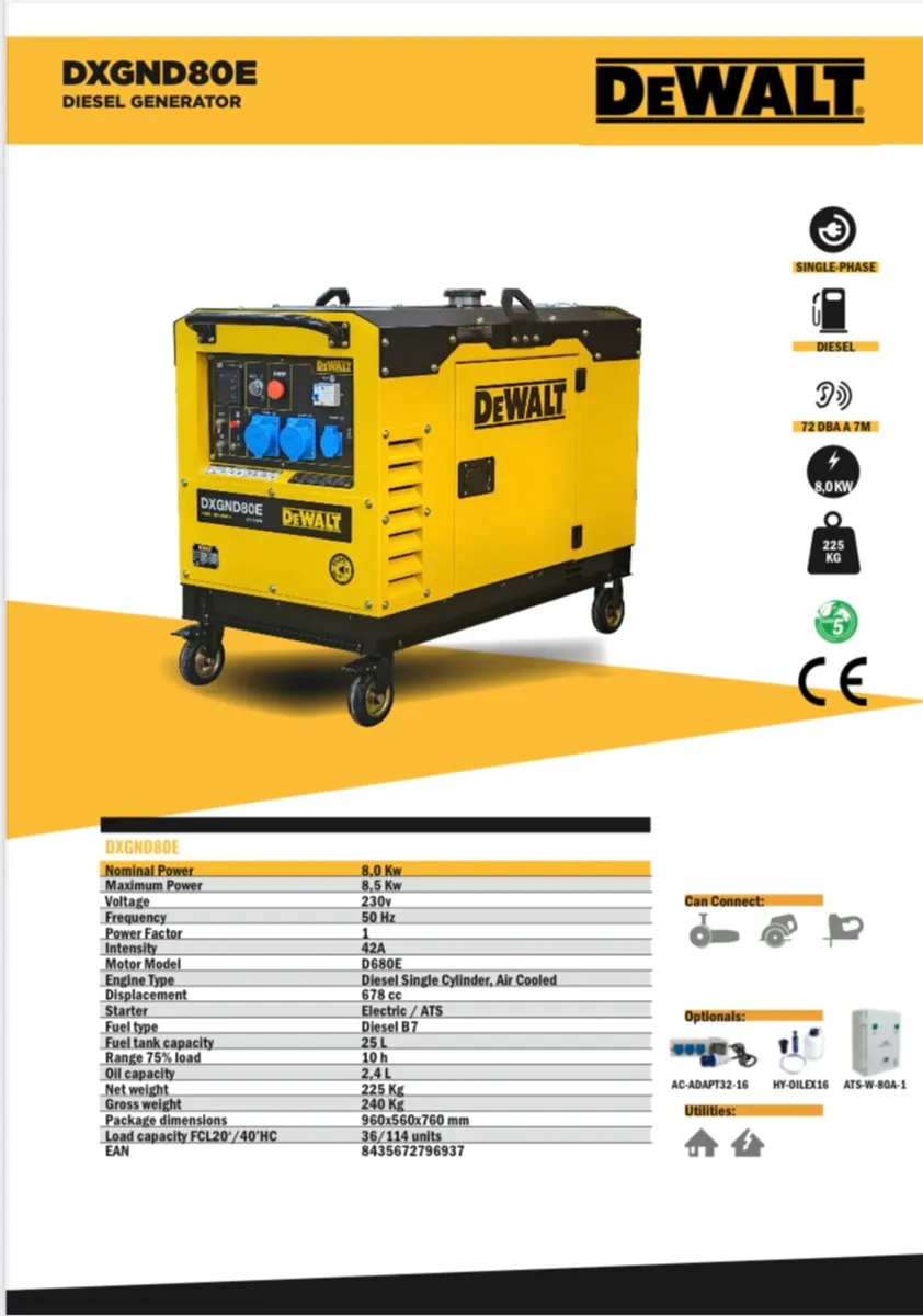 Dewalt 8kva Diesel Generator - Image 1