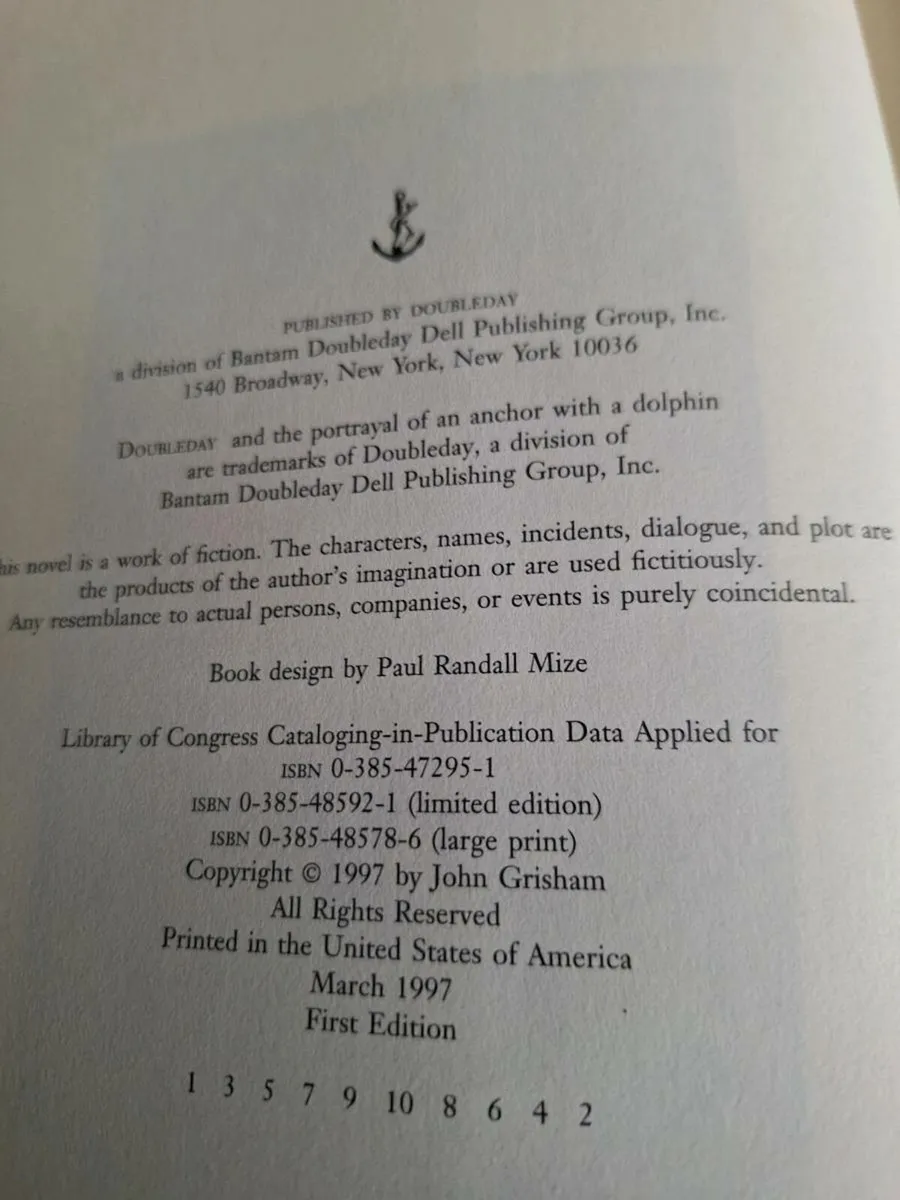 For Sale First Edition Signed John Grisham - Image 4