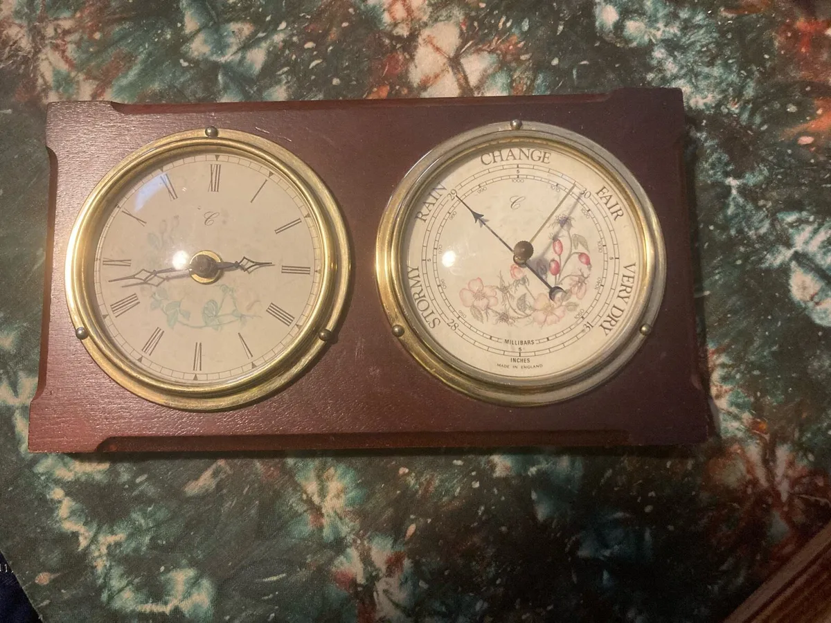 Barometer and clock combined free postage