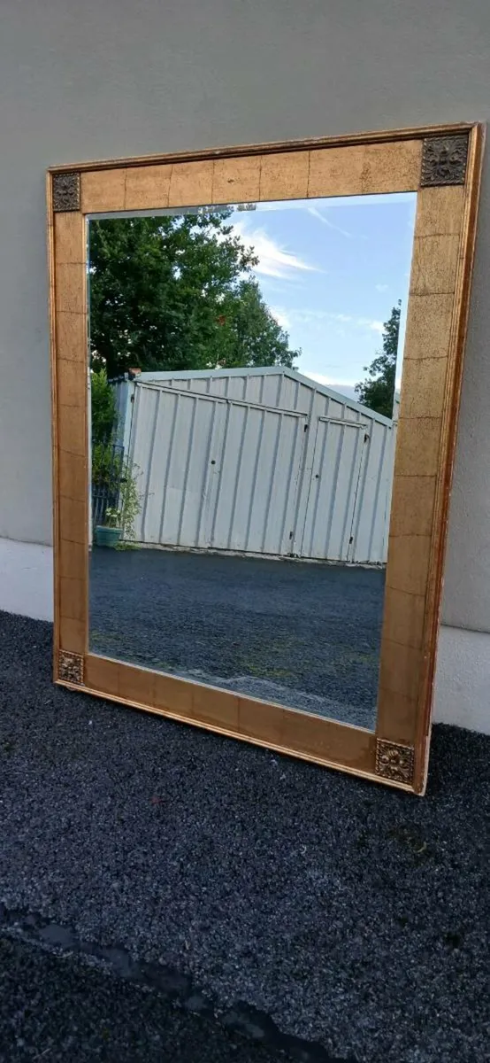 Large old bevelled mirror - Image 1