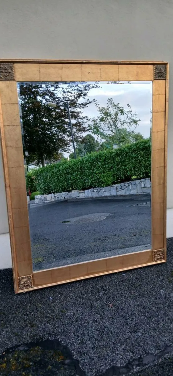 Large old bevelled mirror - Image 3