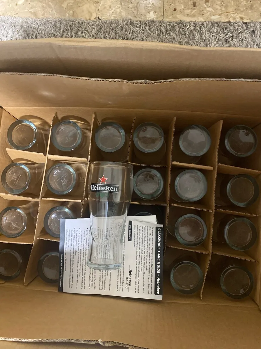 Heineken pint glasses 24 brand new