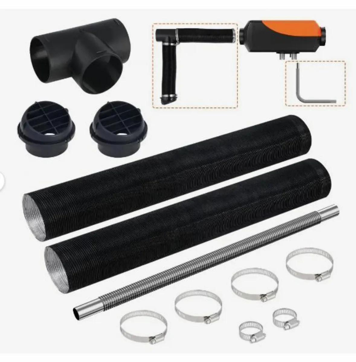 Diesel Heater Pipe Ducting Set, 76 mm Extendable - Image 1